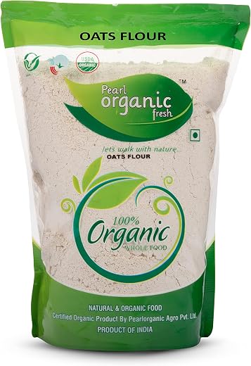 Pearl Organic Fresh Oats Flour Gluten Free ( 1.5Kg ) | High Fiber Protein Rich Oat Flour for Weight Loss &amp; Healthy Breakfa...