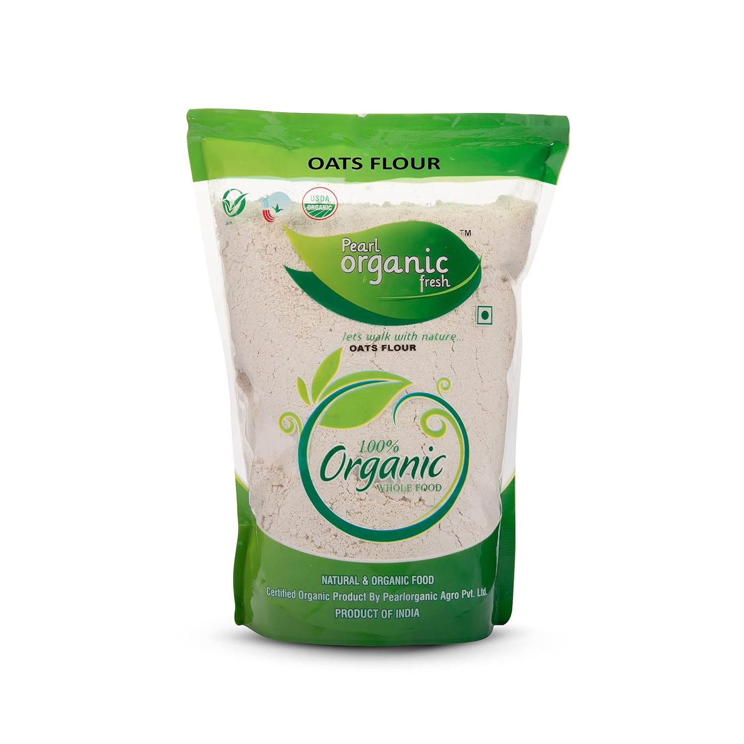 Pearl Organic Fresh Oats Flour Gluten Free ( 1.5Kg ) | High Fiber Protein Rich Oat Flour for Weight Loss & Healthy Breakfa...