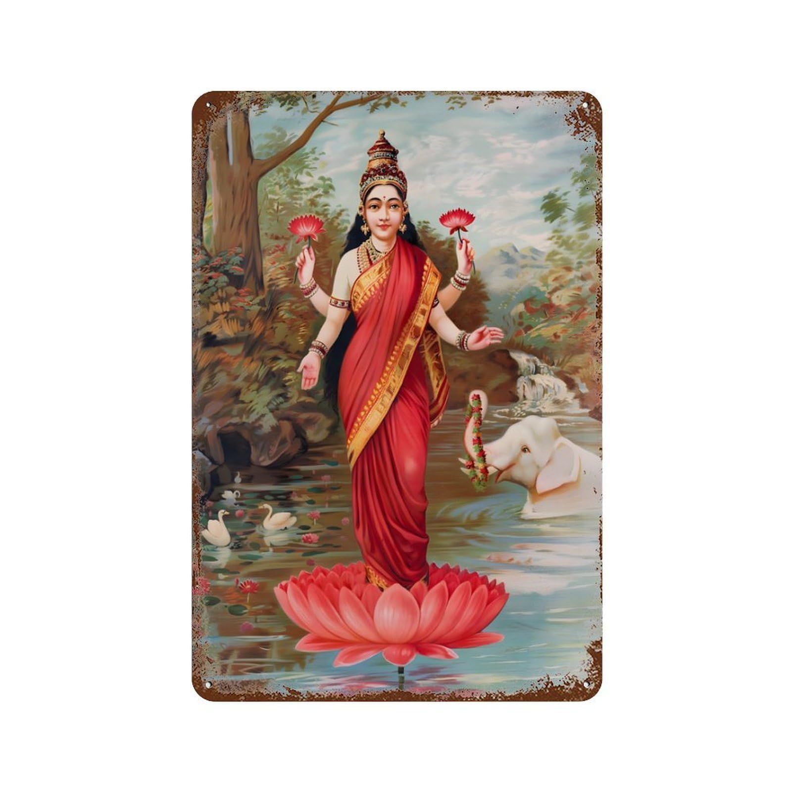 xiaoxiaoshen Raja Ravi Varma (2) Wall Decor Art Metal Tin Poster Modern Home Decor Art Home Bar Shop Decorations Vintage Sign 30x20cm