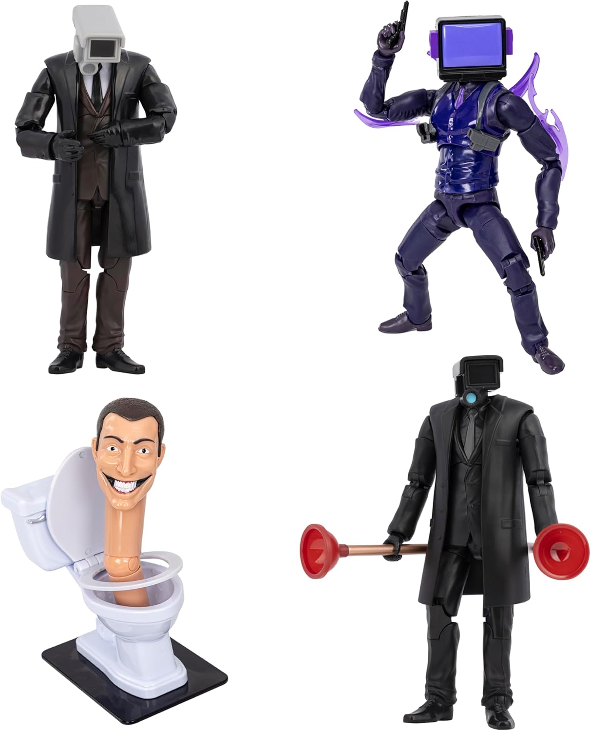 Skibidi Toilet Deluxe 6 inch Figure,Series 2, Collector Pack of 4, Collectible Figures, Officially Licensed Skibidi Toilet Merch Amazon Exclusive