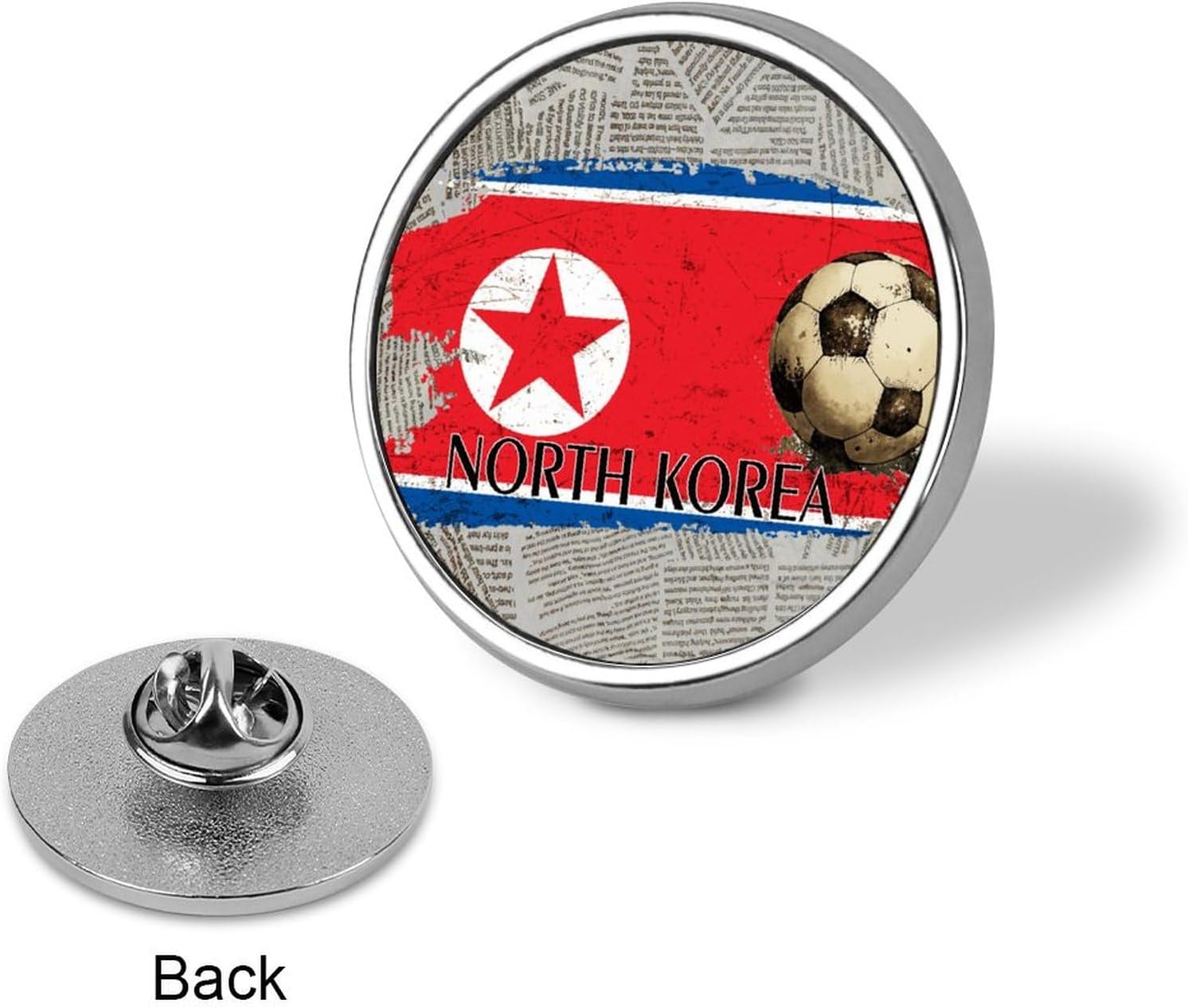 North Korea Flag Football Enamel Pins Sets Gift Country Flags Lapel Pin Enamel Pins Memorial National Day Custom Buttons Abstract Pin Gift For Women Girls Mom Teacher