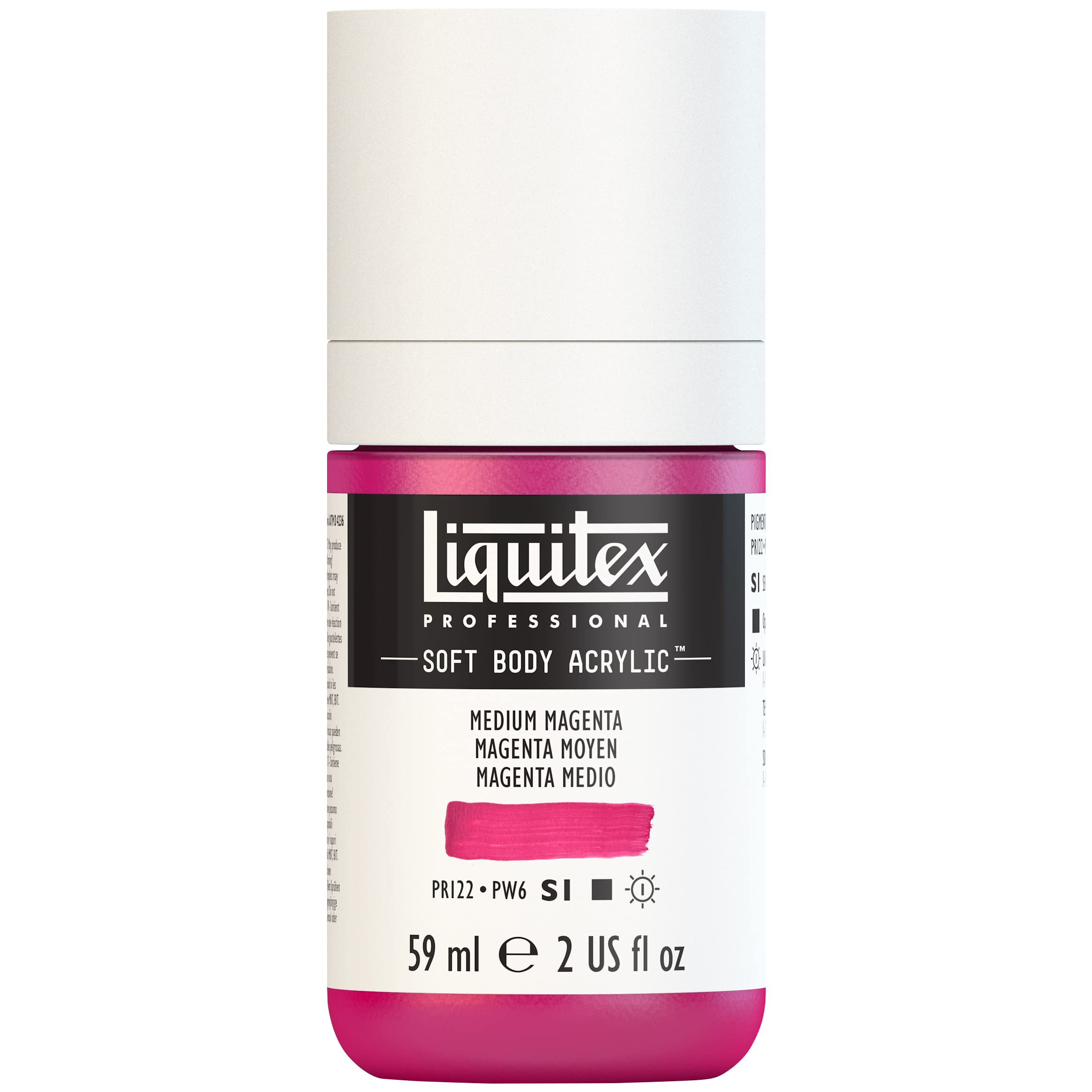 Liquitex 1959500 Professional Acrylic Paint Soft Body - Artist Paint in Creamy Opaque Consistency, High Pigmentation, Lightfast and Ageing Resistant, 59 ml Bottle - Medium Magenta