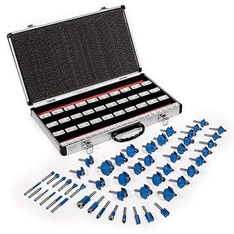 XtremepowerUS 50-piece 1/4 Inch Tungsten Carbide Router Bit Set