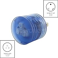 Vista 2 de AC WORKS TT-30P RV/Generator 30Amp Plug to 5-15/20R Adaptador con indicador de alimentación (Compacto)