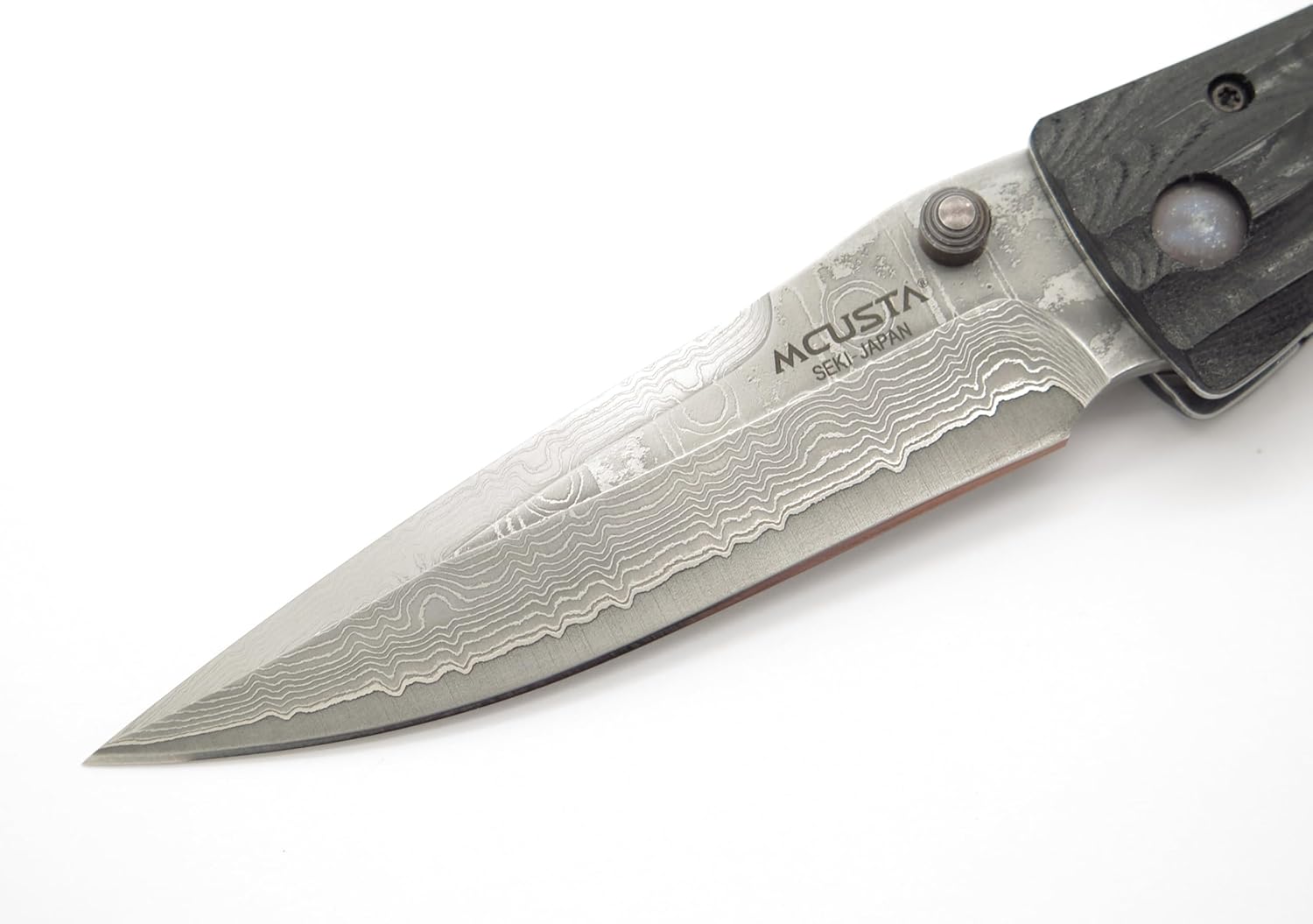 Mcusta Seki Japan Nobunaga MC-181D Micarta and VG-10 Damascus Folder Folding Knife