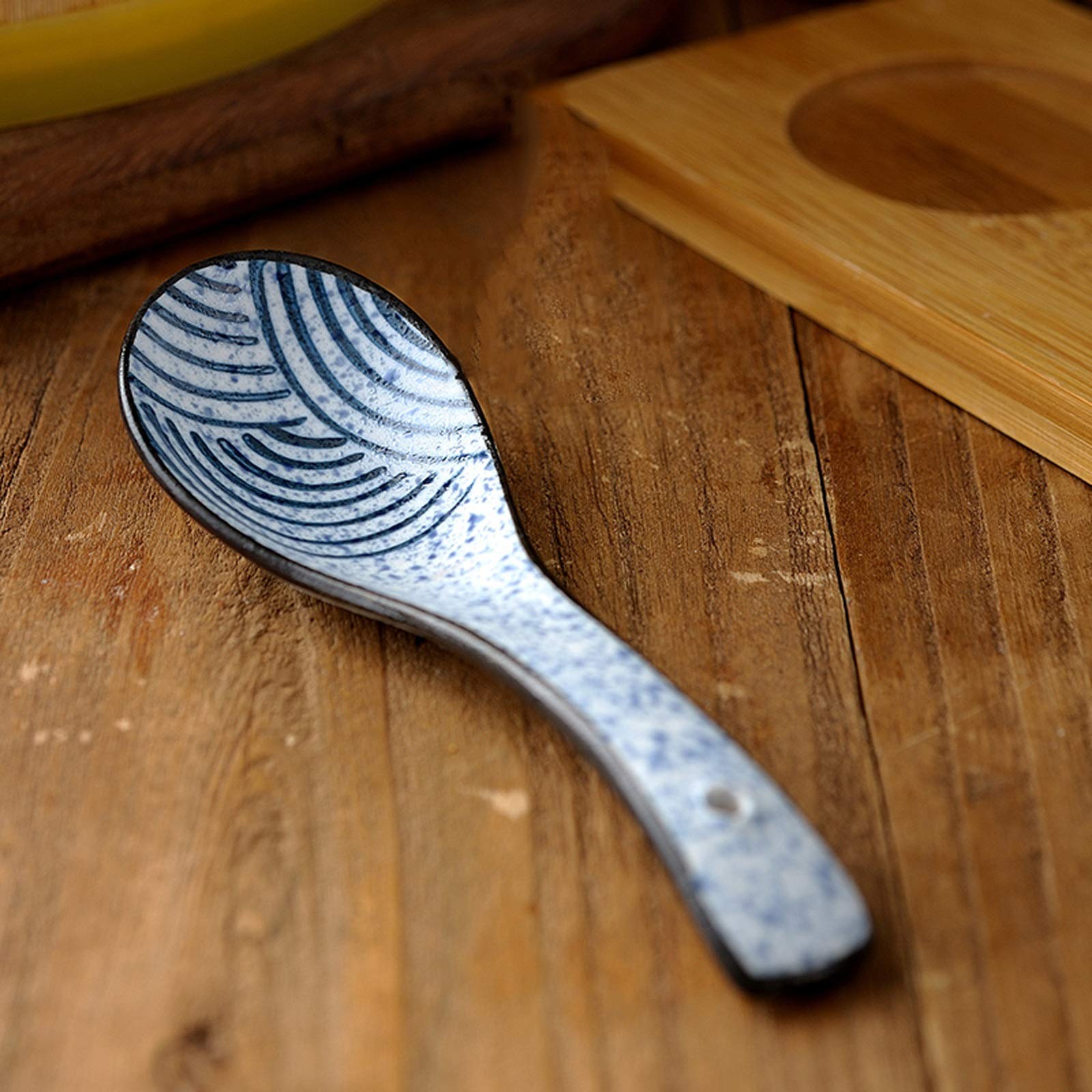cuchara de mesa juego de cucharas Estilo japonés Qinghai Wave Cuchara de sopa pequeña Cerámica Hogar Cuchara de arroz linda Cocina Cuchara de porcelana Cuchara Cuchara de porcelana Cucharas bonitas fo