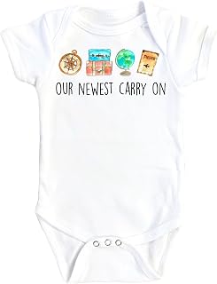 Travel Carry On - Baby Boy Girl Clothes Infant Bodysuit Funny Cute Newborn 1A (Size: 3-6M White Long Sleeve Onesie)