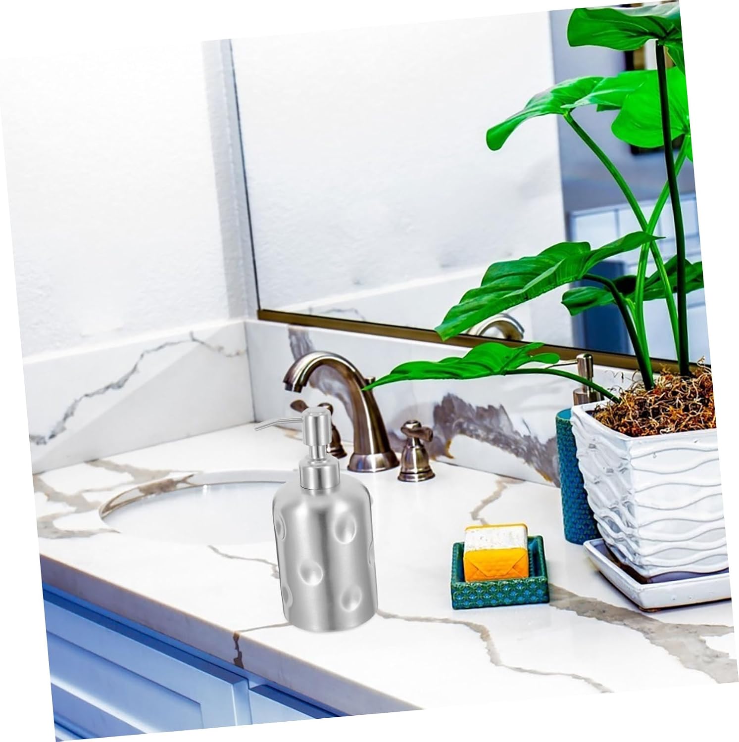 STOBAZA Stainless Steel Pump Bottle Dispenser for Bathroom Multi-use Soap Lotion Shampoo Dispenser