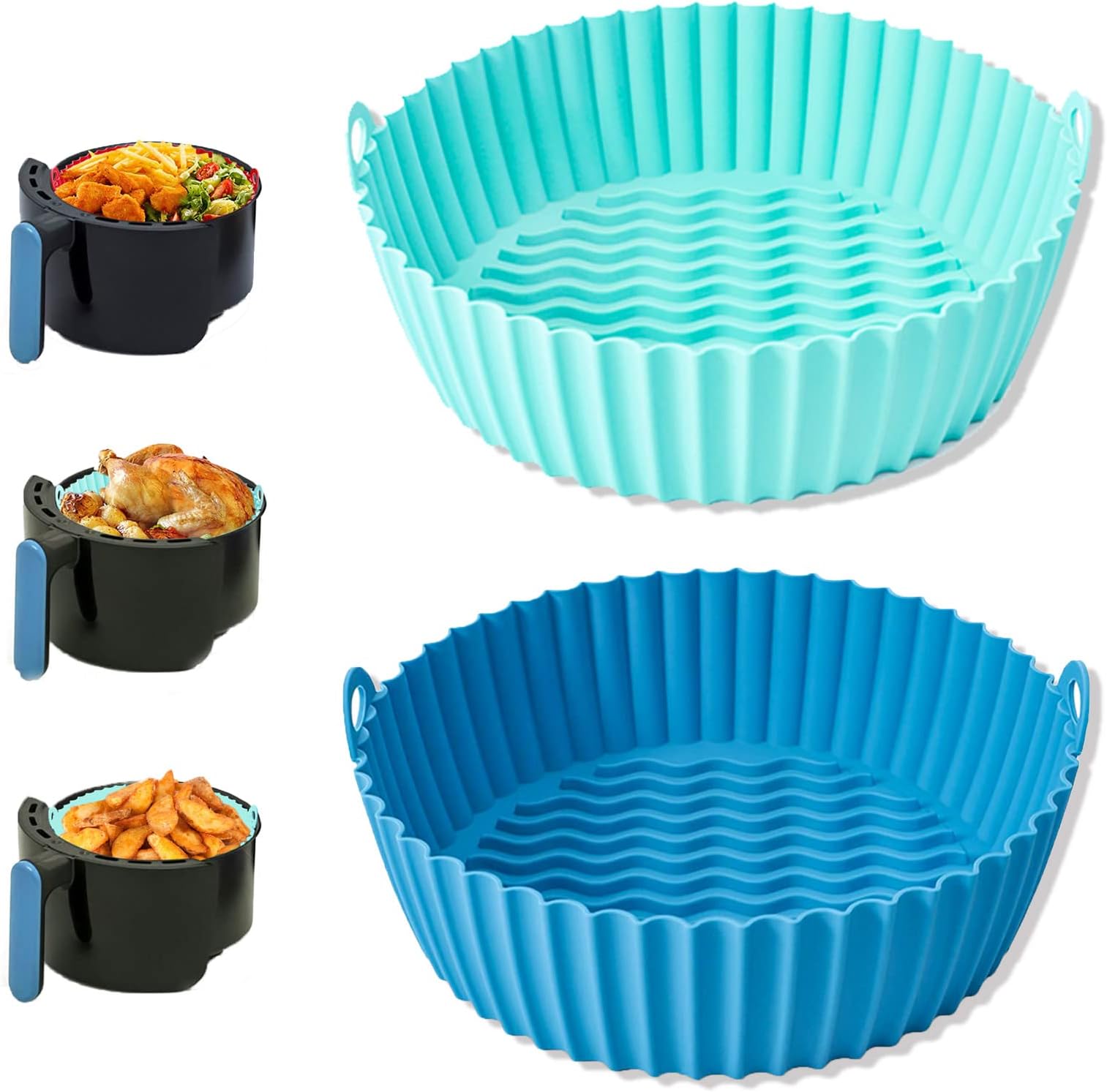 Moule En Silicone XL Pour Airfryer - 20cm, Compatible Philips Airfryer XL 62L 42L, YINGRACE