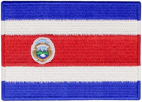 The Republic of Costa Rica Flag Patch Embroidered Applique Costa Rican Iron On Sew On National Emblem