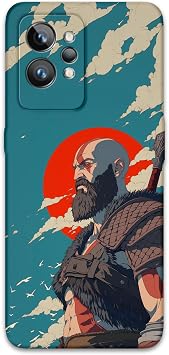 Gramaphone Realme GT 2 Pro ile Uyumlu Kratos Desenli Telefon K l f  + Ekran Koruyucu - 5824
