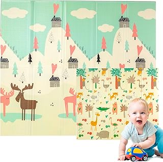 Edibaby, Baby Mat, 1.5 cm Thick, Children's Design, 200 x 180 cm, Padding XPE Reversible and Foldable, Children's Floor Mat, Activity Mat (Love Edition)