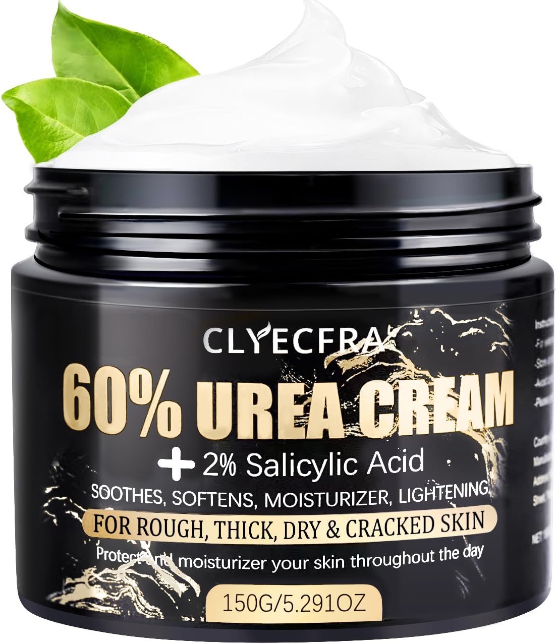 60% Urea Cream with 2% Salicylic Acid, Urea Cream 60 Percent for Feet & Hands- Maximum Strength Moisturizer for Rough, Dry, Thick & Cracked Skin, Callus Remover, Deep Hydration, 150g