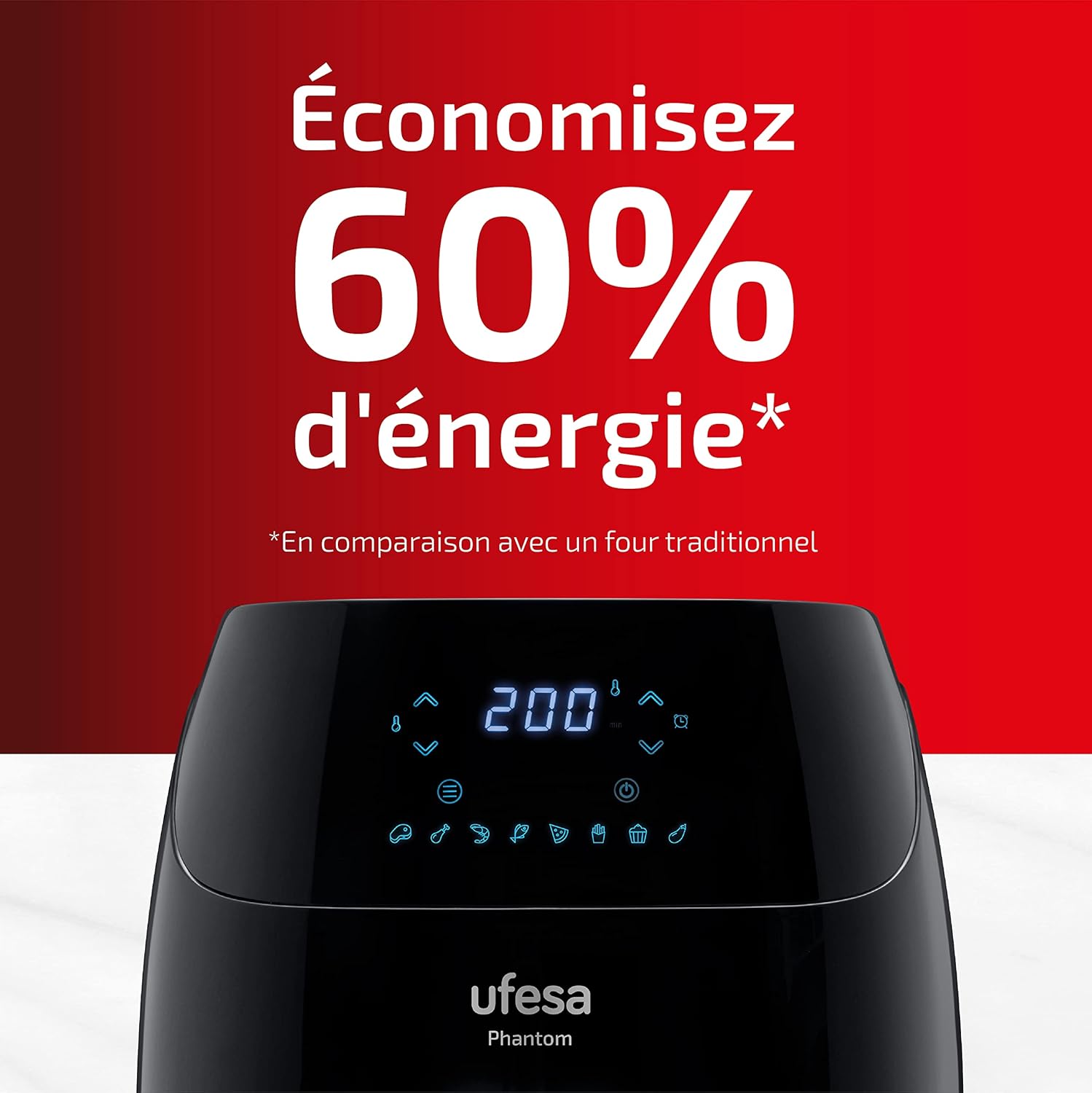Ufesa AF5000 Phantom Air Fryer energy saving
