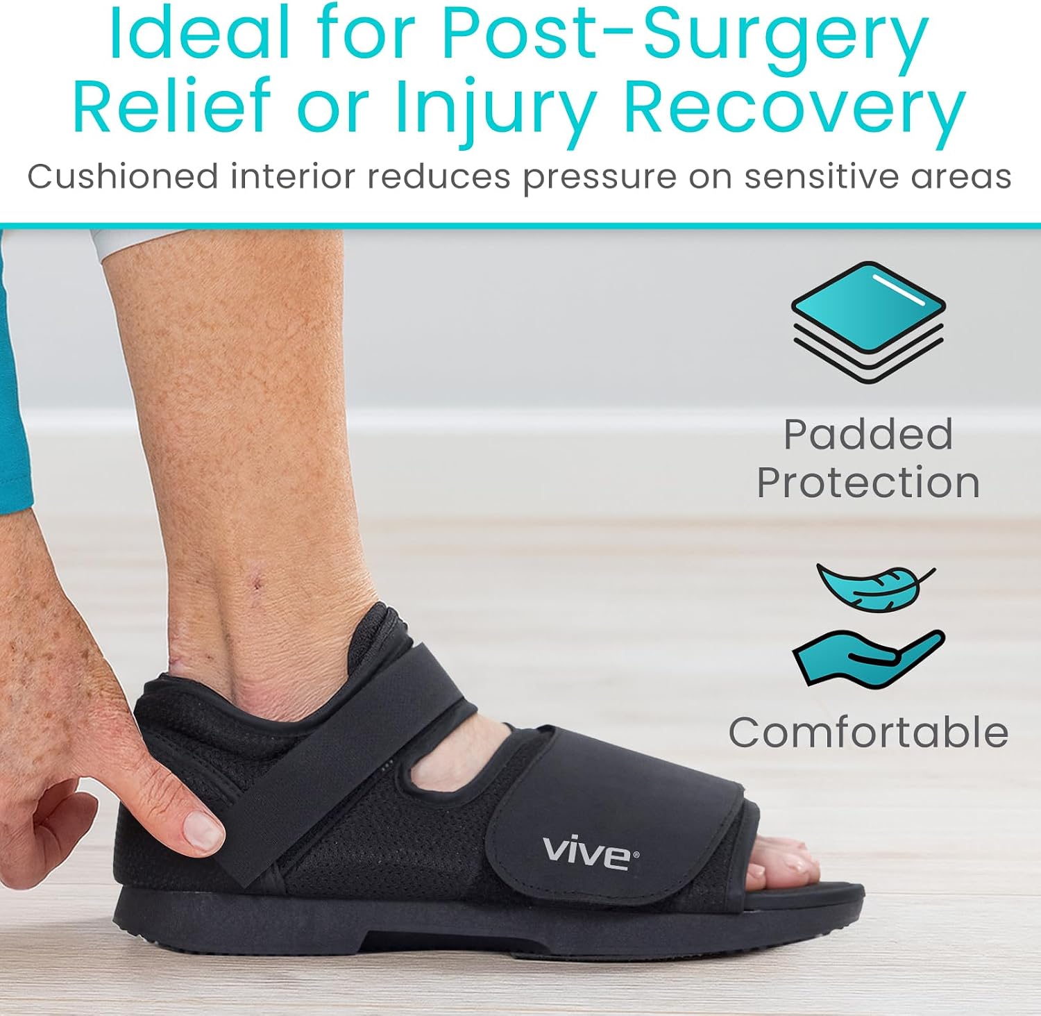 Vive Rounded Post Op Shoe for Injured Foot - Orthopedic Recovery Shoes