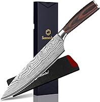Vista 8 de Sunnecko Cuchillo deshuesador con mango de madera de Pakkawood, cuchillo de filete de acero inoxidable alemán de alto carbono de 6 pulgadas