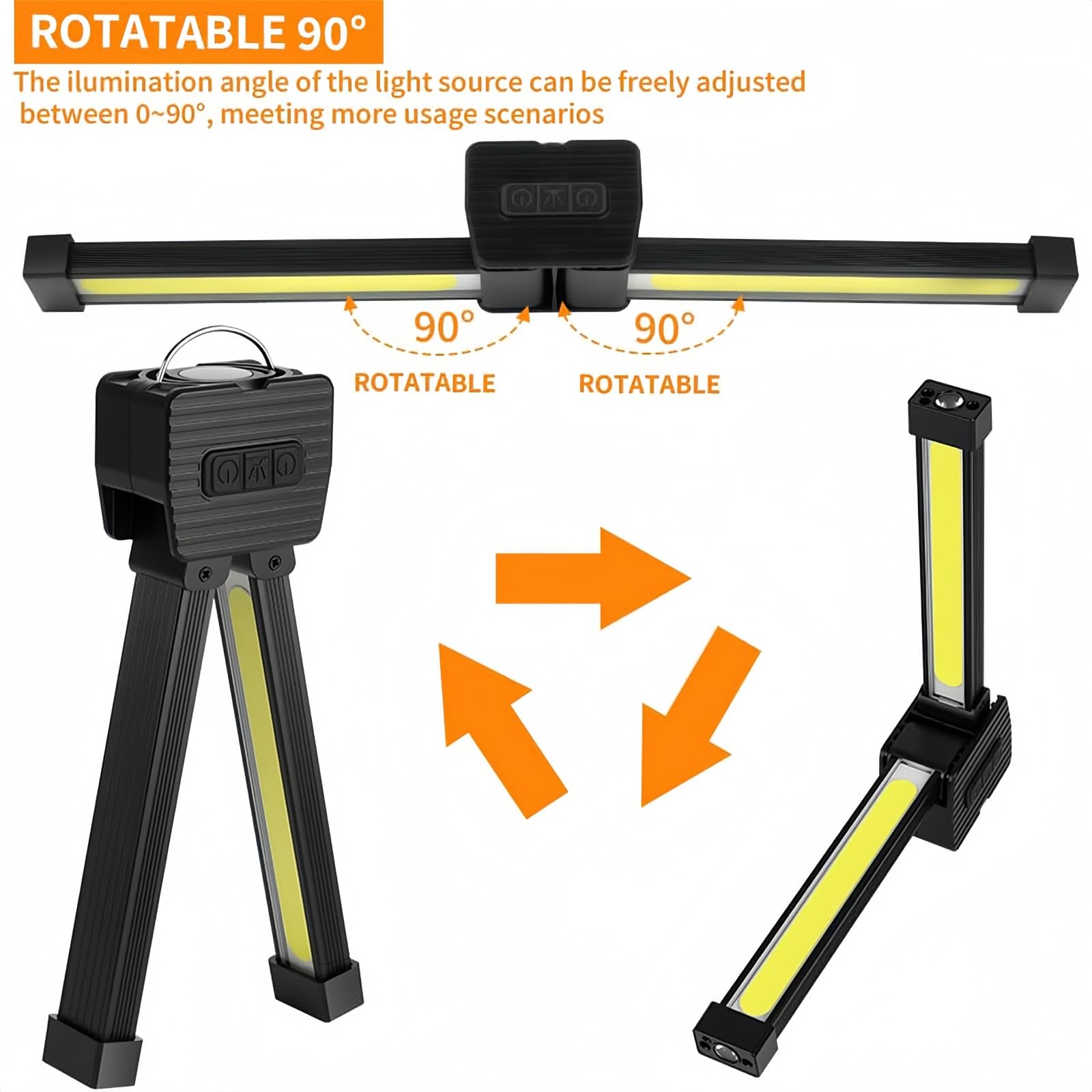 flinronic Lampe de Gym pour Posing, Lampe de Posing LED Pliable, Lampes de Travail Magnétique, avec Variateur d'intensité à 7 Vitesses, Selfie avec Pliage à 180 Degrés, pour Fitness, Camping, Maison