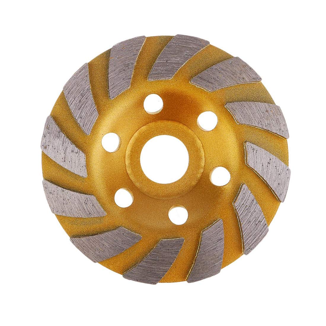 SogYupk 4-Inch Concrete Turbo Diamond Grinding Cup Wheel for Angle Grinder 12 Segs Heavy Duty,Yellow