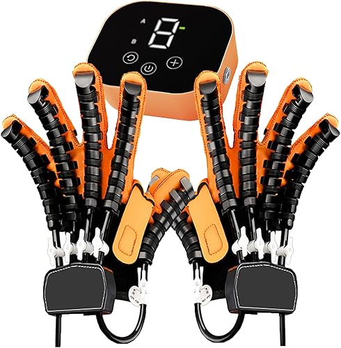 Miniatura 9 de Guantes de rehabilitación mejorados, guantes de robot para dedos de parálisis de hemiplejia, para equipos de rehabilitación de función de dedos y