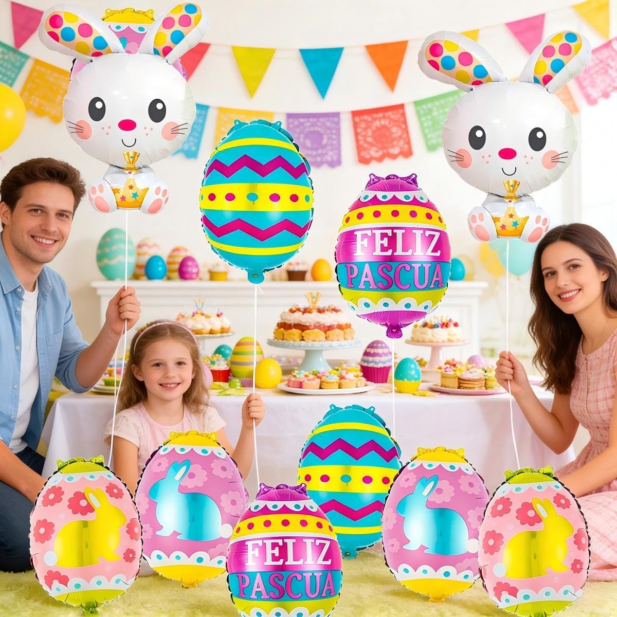 Easter Egg Balloons Easter Balloons Easter Bunny Balloons for Party Decorations Supplies and Holiday Celebration - Image 7