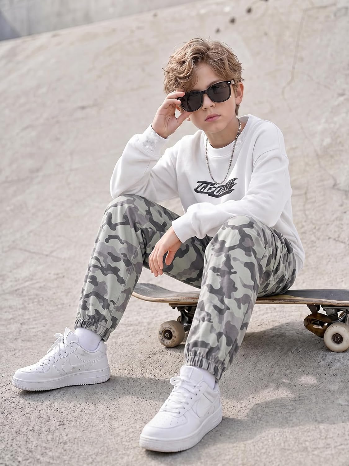Haloumoning Boys Camo Cargo Pants Elastic Waist Drawstring Joggers | Kids Youth Camouflage Cargo Joggers Streetwear Bottoms School Sports Spring Fall Hiking Outdoor Trousers 5-14 Years