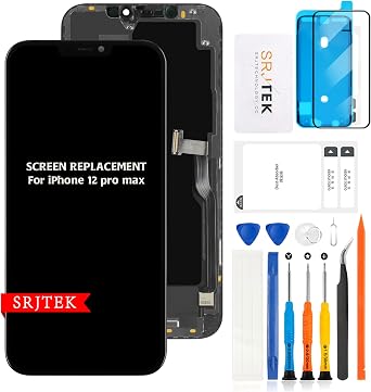 SRJTEK for iPhone 12 Pro max 6.1 A2411, A2342, A2410, A2412 Screen Replacement TFT LCD Panel with Front Earpiece Kit Repair LCD Digitizer Assembly