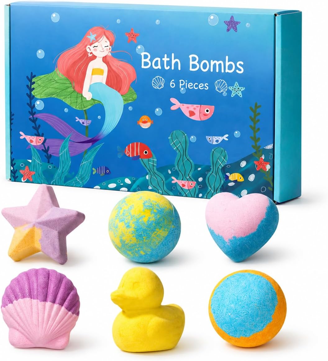 Core Words for Title are Bath Bombs Gift Set, 6 XXL Bubble Bath Fizzies, Natural Dead Sea Salt, Cocoa and Shea, Gift Idea (OCEANGift-12PC-2BOX)