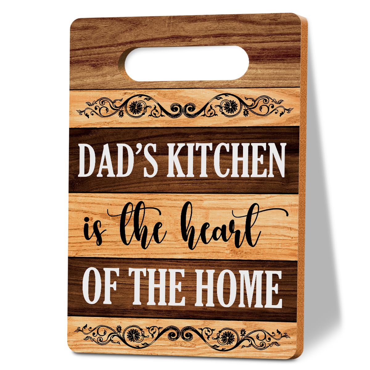 Dad Gifts, Dad Cutting Boards for Kitchen, Kitchen Wall Art Cutting Boards Gifts, Dad's Kitchen Is The Heart of The Home Cutting Board, Fathers Day Birthday Gifts for Dad 8 x 12 Inch