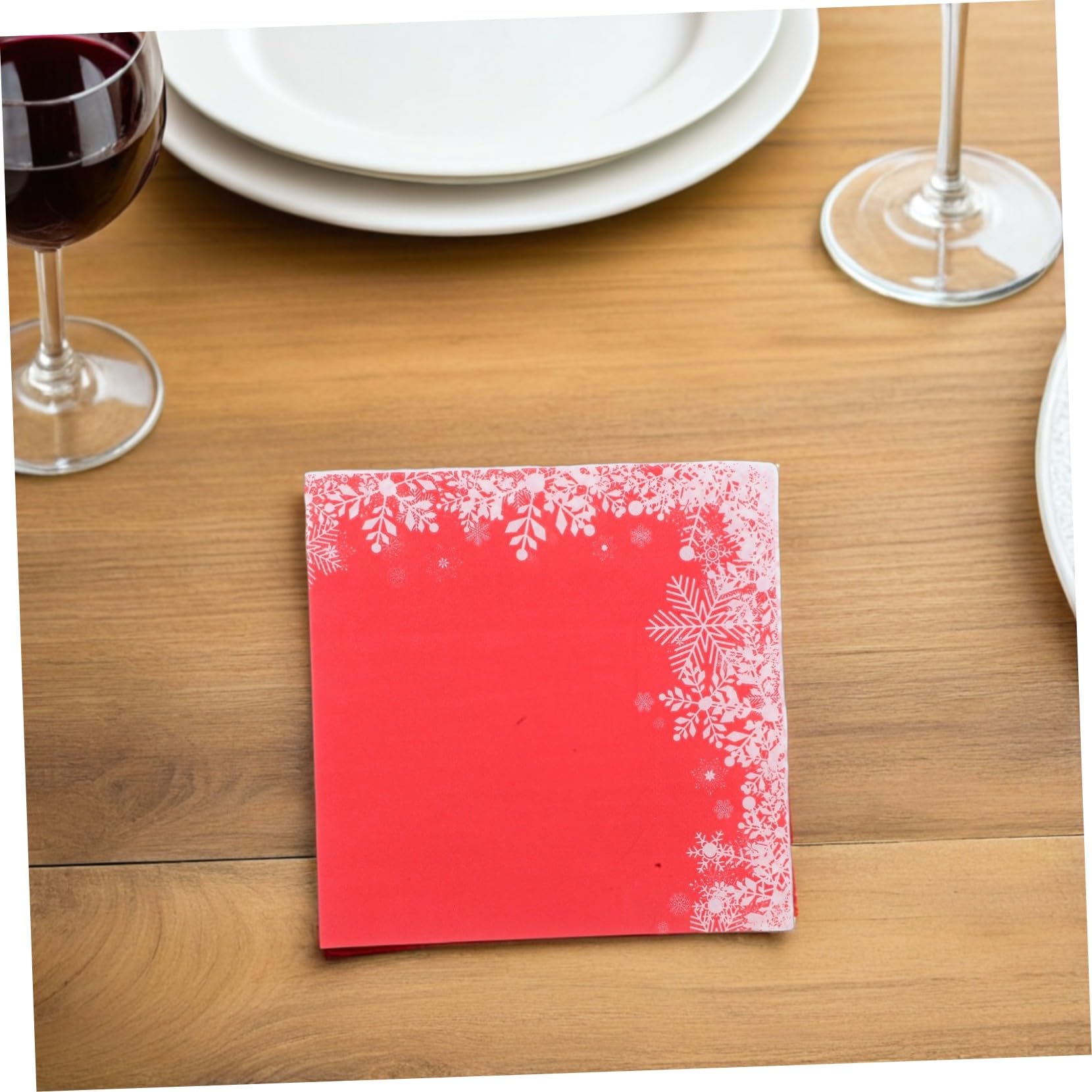 100 piezas Servilletas Desechables de Papel con de Rojos y para Fiesta Navideña Absorbentes y Decorativas para Mesa de de Invierno