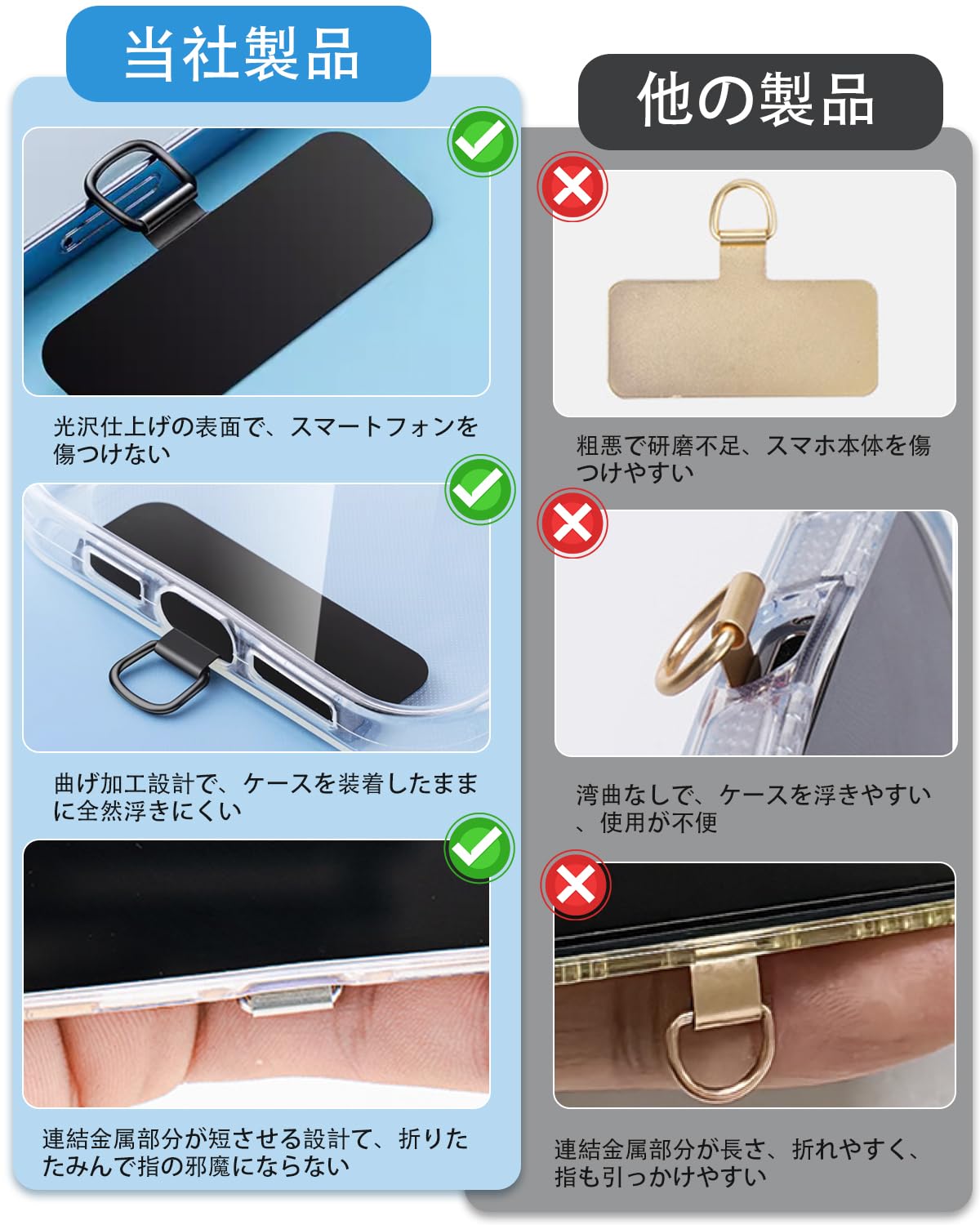 Amazon | スマホ ストラップホルダー 【極薄0.17mm・湾曲設計・割れ