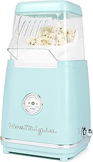 Nostalgia CLHAP12AQ Classic Retro Healthy Hot-Air Tabletop Popcorn Maker, Makes 12 Cups, with Kernel Measuring Scoop, Oil ...
