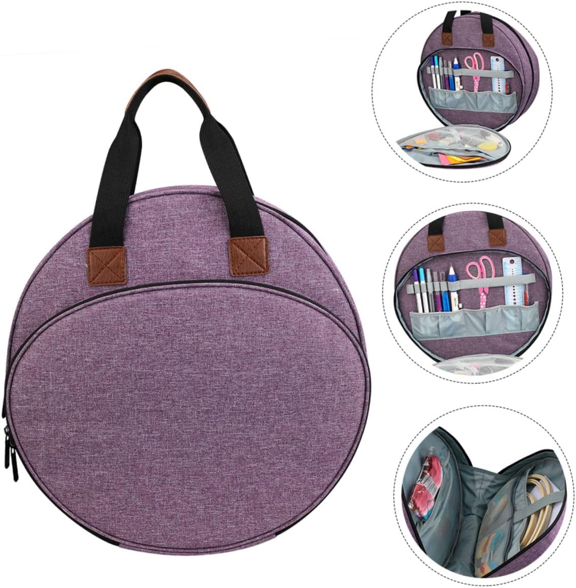 NUOBESTY 1Pc Large Capacity Embroidery Kits Bag Versatile Storage Pouch for Beginners Adults Great Organizer for Projects Tools and Accessories for Travel and Outings