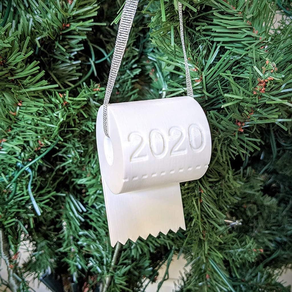 Homthia 2020 Christmas Ornament Renewable Thermoplastic Toilet Paper Ornaments Gift for Friends Parents - Implied Meaning I Love You More Than Toilet Paper (3PCS)