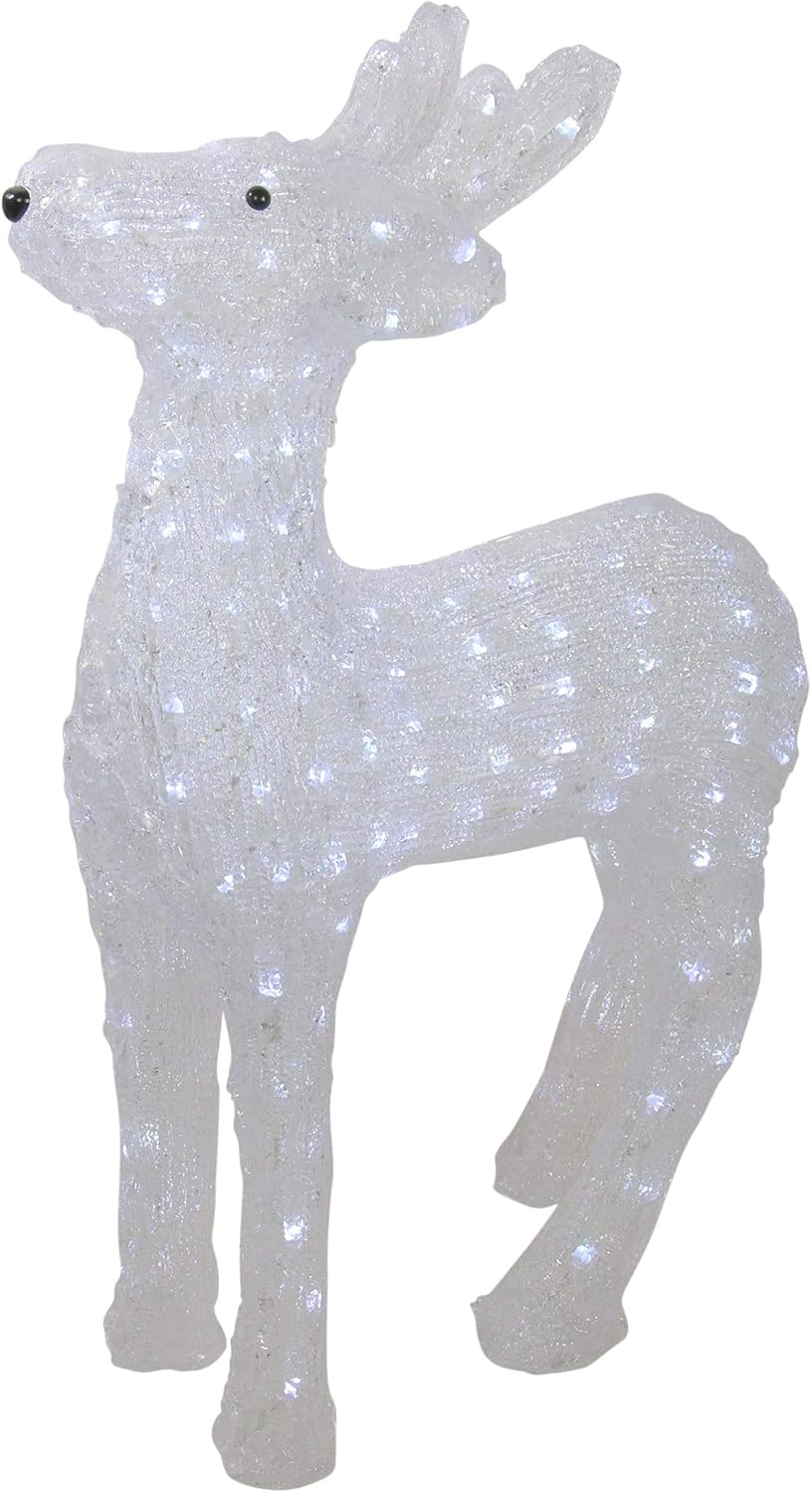 Northlight 24" Pre-lit Acrylic Reindeer Display Decoration-White LED Lights