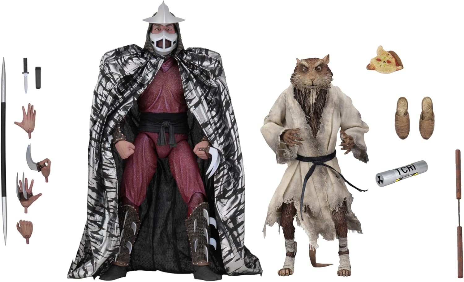 NECA - Teenage Mutant Ninja Turtles (1990 Movie) -7” Scale-Action Figure – Splinter and Shredder 2 Pack