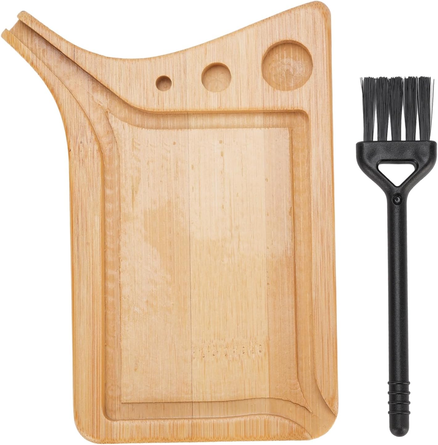 DAN&DRE Rolling Tray with Brush Dispensing Slots. Rounded Edges. Multipurpose Bamboo Rolling Tray