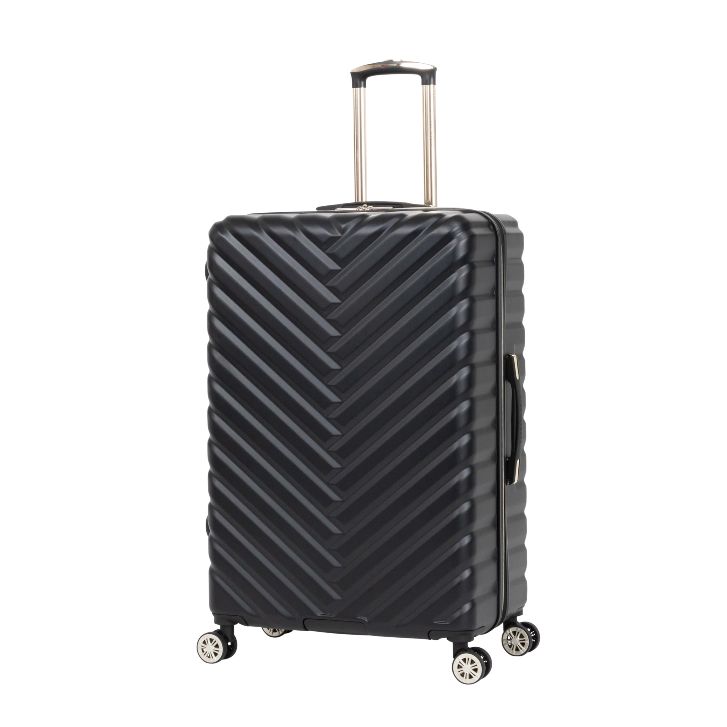 Kenneth Cole REACTION Madison Square Lightweight Hardside Chevron Expandable Spinner Luggage, Black, (28-Inch Checked)