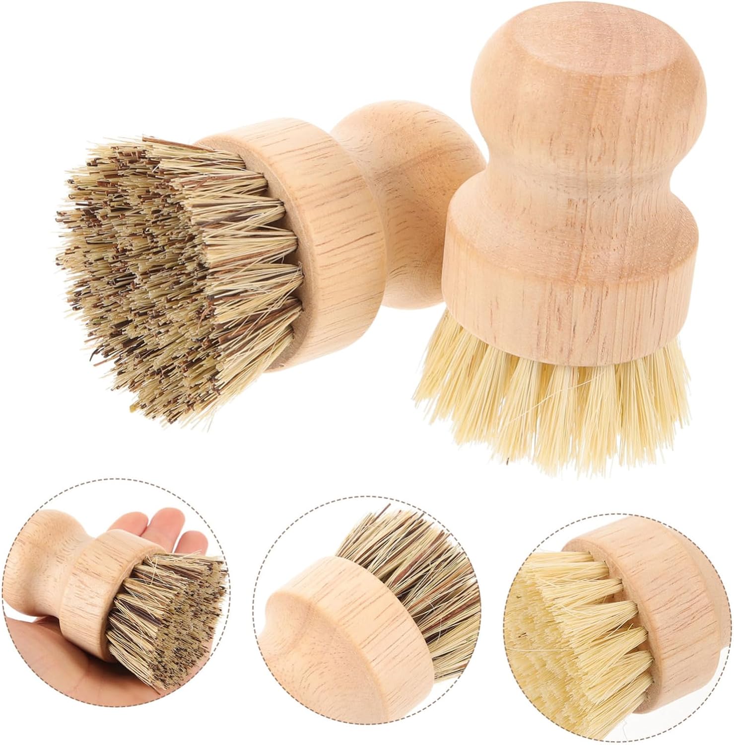 NOLITOY 4pcs Kitchen Scrub Brush Palm Cleaning Brush for Pots Pans Dishes and Sinks Non-Scratch Bristles for Cleaning