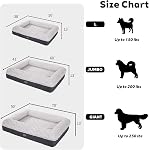 Mousse mémoire XL Lit pour chien XLarge Sized, Canapé pour chien extra grand orthopédique avec côtés et lin étanche, Lit pour animal de chasse lavable avec couvercle amovible, 50x38x13 De pouce, Beige