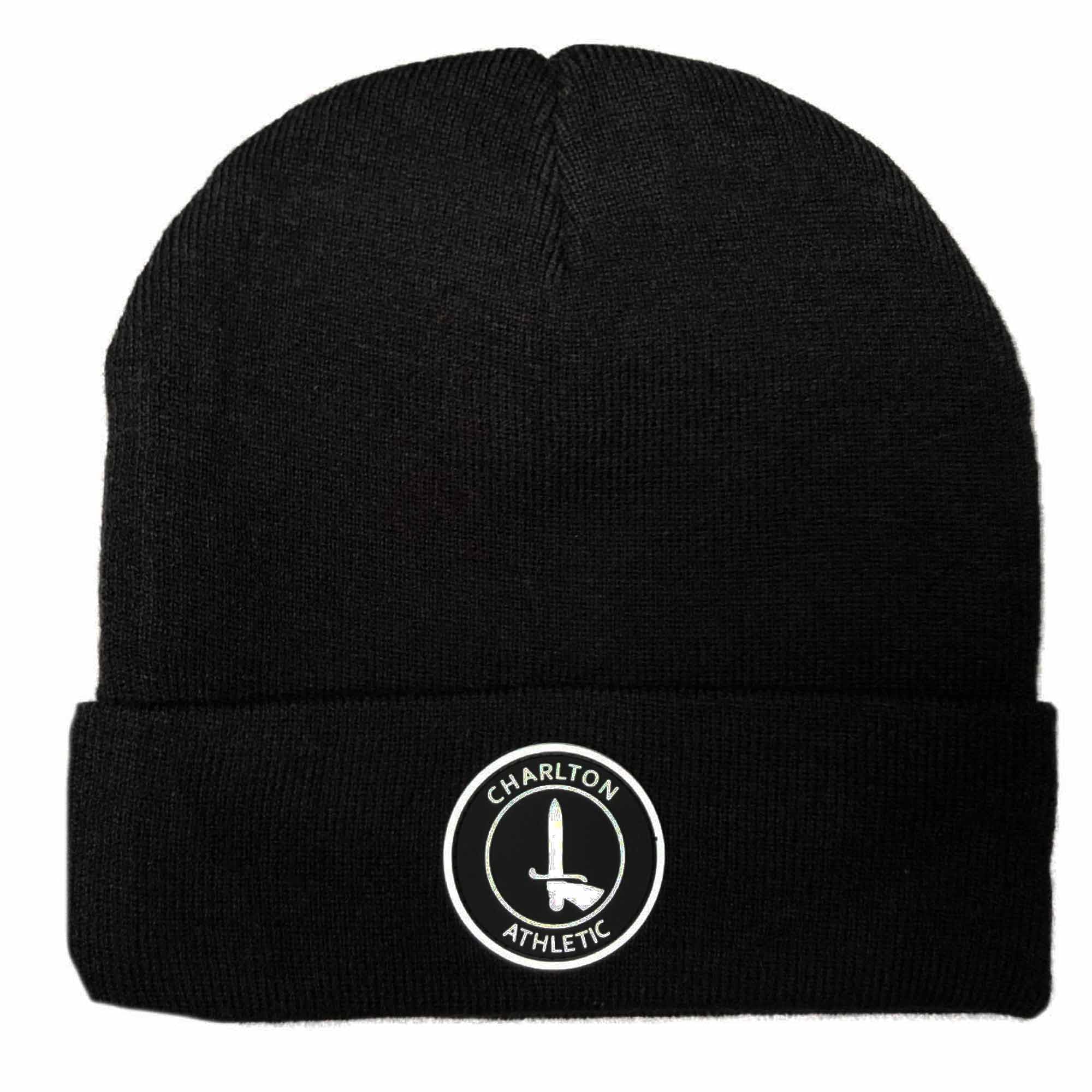 GIFTS 4 ALL Official Charlton Athletic Bronx Hat, Charlton Athletic Winter Woolly Hat, Mens CharltonAthletic Crest Hats, Addicks Winter Headwear Black