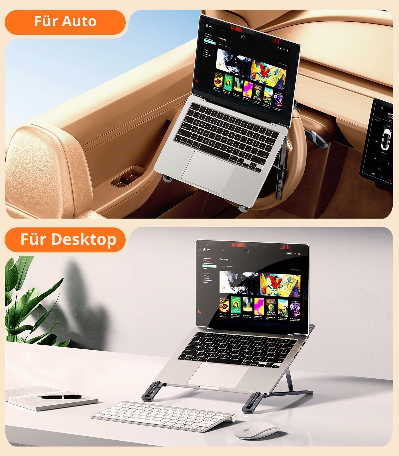 Auto-Laptophalterung, Lenkradablage, höhenverstellbar, Auto-Schreibtisch für Laptop, Computer, Tablet, faltbarer tragbarer Schoß-Laptop-Ständer für Auto, Fahrzeug, Arbeitsplatz, Zubehör, LKW