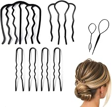 Ball Roll Comb Hair Accessories Ball Wraps Set of 6 Hair Pullers Bun Hair Maker Metal Hair Comb Bangs Folk Comb Easy Up Style Hair Tie Accessories