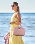 TOPDesign Sac de toilette de voyage pour les femmes, Sac de salle de bain grand tampon, Organisateur de maquillage cosmétique léger avec poignée pour voyager, Accessoires, Essentiels, Articles de toilette (rose foncée)