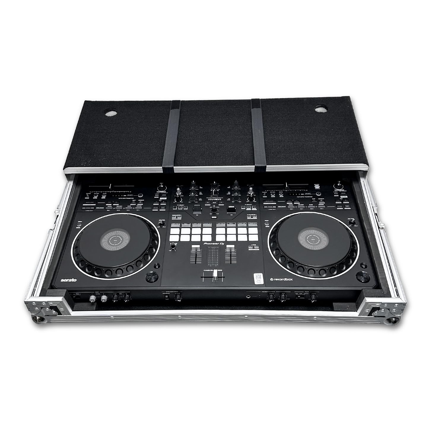 Protekt DDJ-REV5 Plus Series CSREV5 - Funda de vuelo para DJ con estante para portátil Pioneer Controller, Black, 850 x 540 x 240mm, Funda para DJ