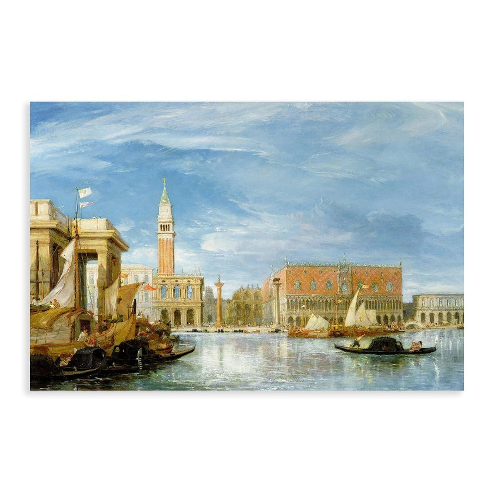 DFJyjFGJJ James Holland,View Of The Molo And The Palazzo Ducale In Venice,famous Art Poster Print for Teen Boys Room Wall Art Canvas Painting 12" L X 18" W