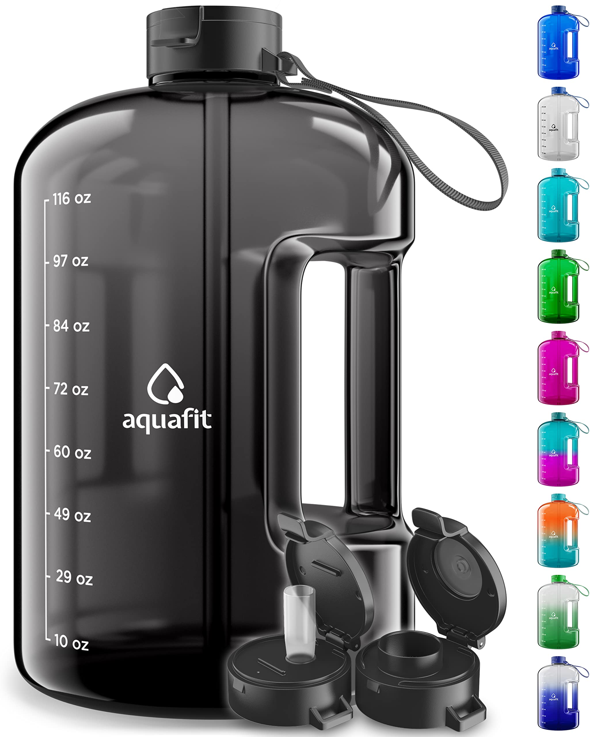 AQUAFIT 1 Gallon Water Bottle With Time Marker Large Water