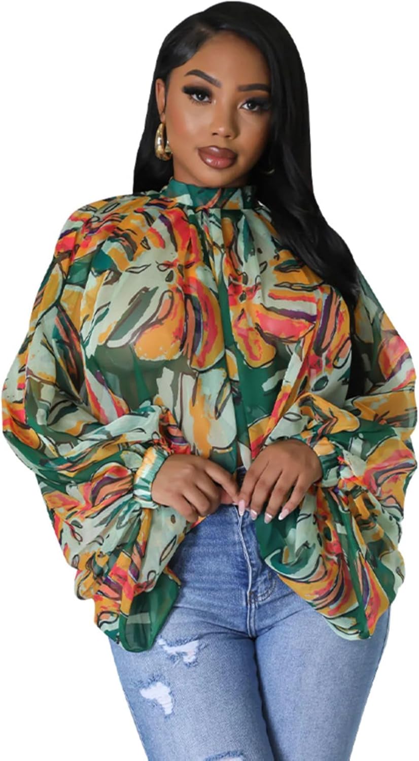 Sexy Tops for Women Party Club Night Batwing Sleeve Chiffon Sheer Self Tie Back Front Open Women Shirts Casual Summer - Image 3