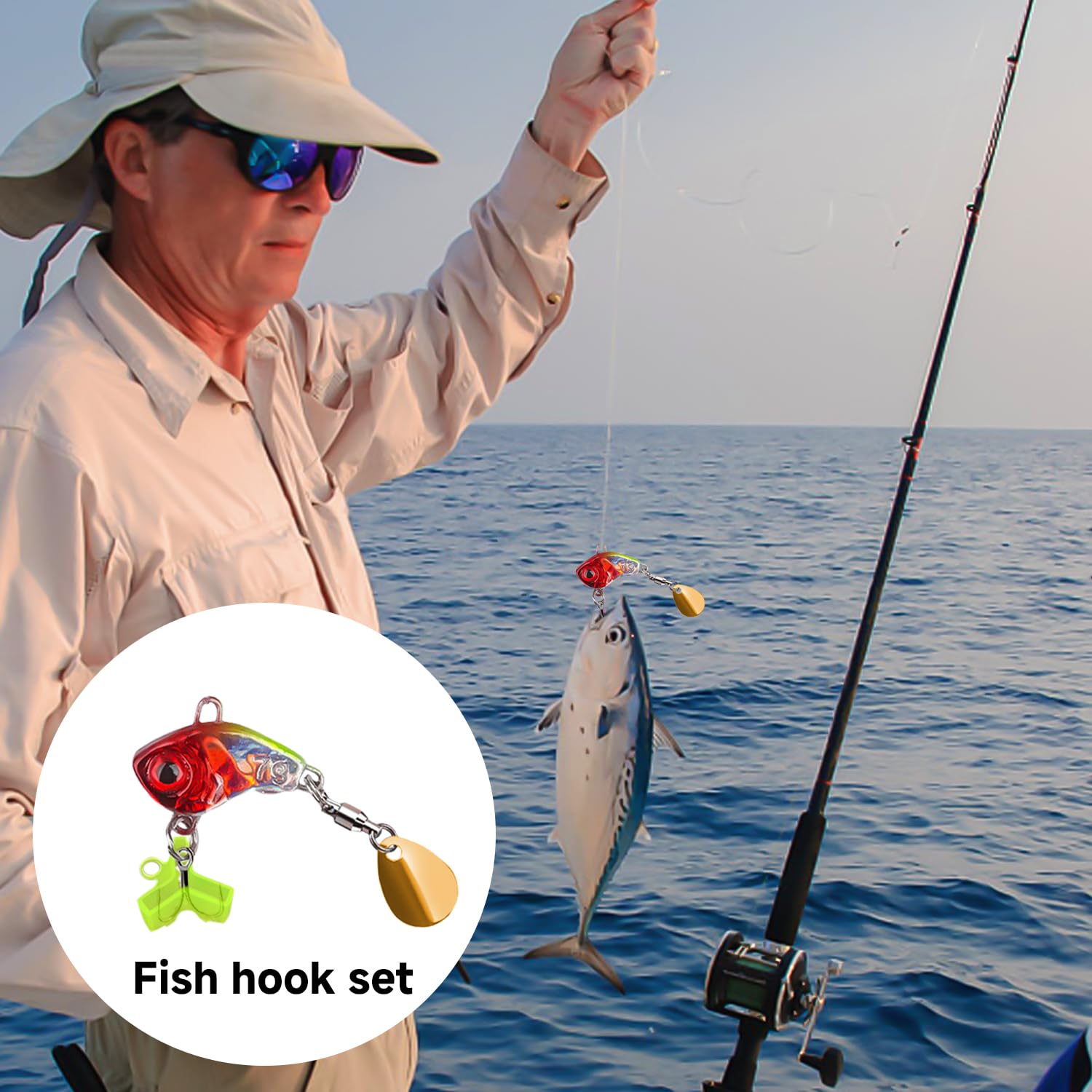 5 Piezas De Cebo Falso, 10 Piezas De Protectores De Anzuelos, Cebo con Forma De Animal, Herramientas De Pesca Salvaje, Juego De Anzuelos Artísticos, Adecuado para Percas Y Salmones.