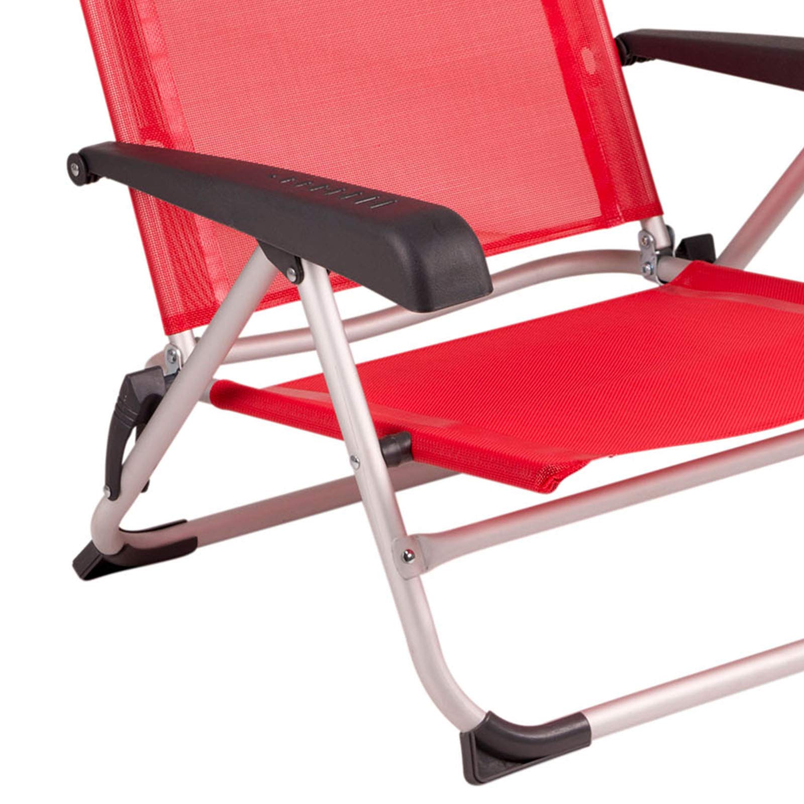 Bo-Camp Aluminiowe krzesło plażowe, leżak kempingowy, składany, krzesło ogrodowe, niski poziom 100 kg