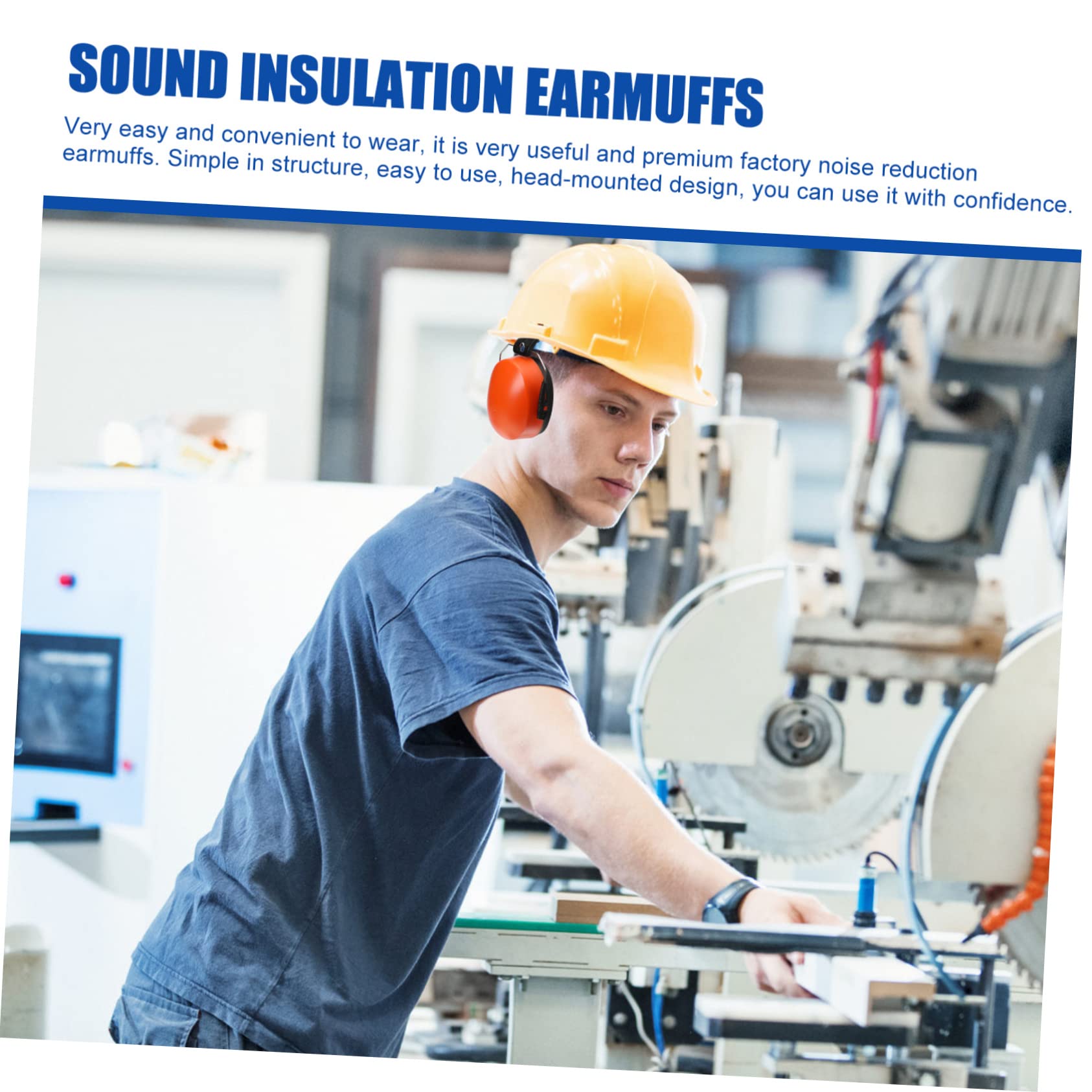 SHINEOFI 2 Pezzi Cuffie Protettive Antirumore Leggere per Lavoratori Isolamento Earmuffs per Riduzione Del Rumore Industriali Design Head Mounted Facili da Trasportare